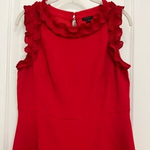Ann Taylor Vibrant Red Ruffled Blouse